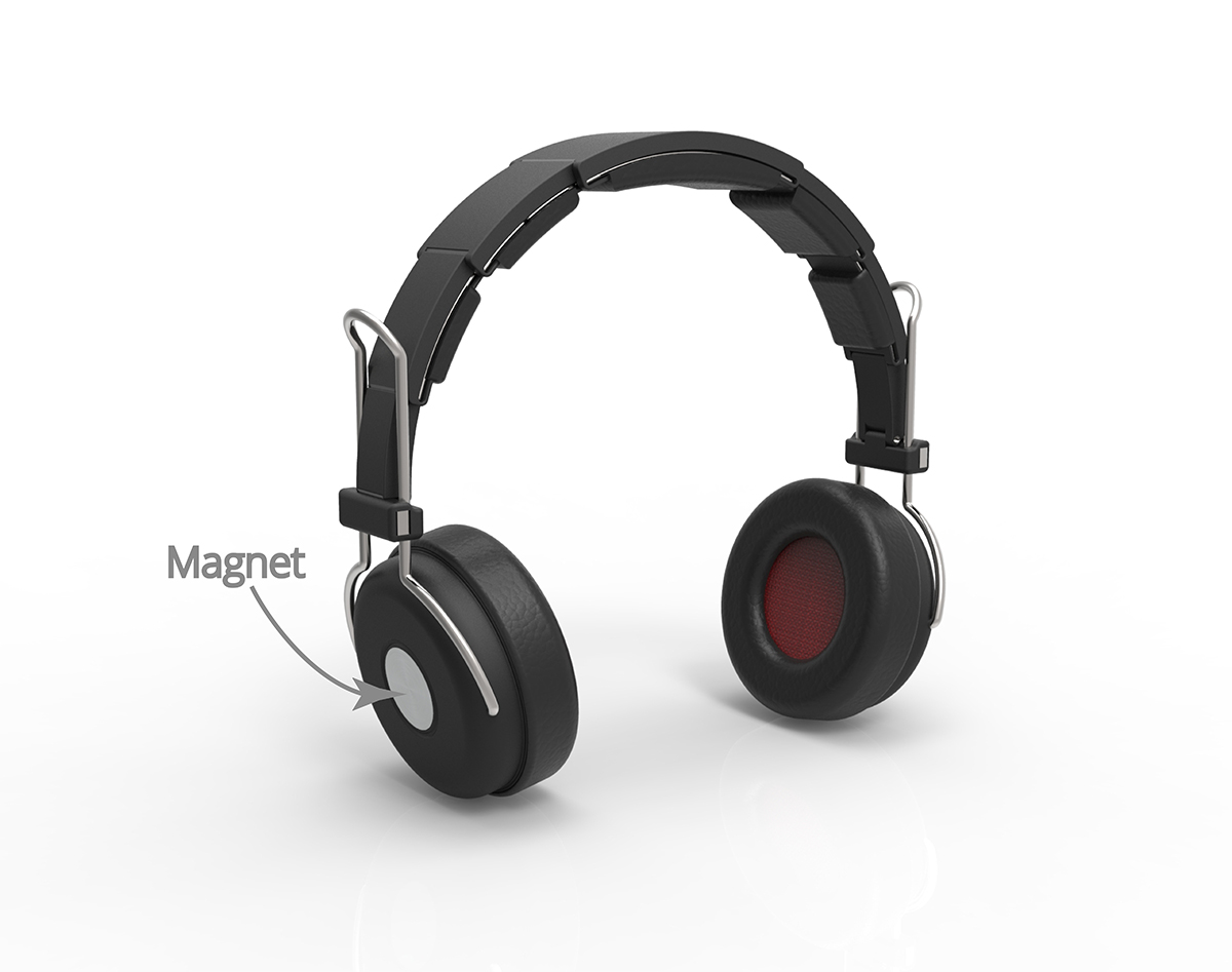 Designer Headphones magnet lock