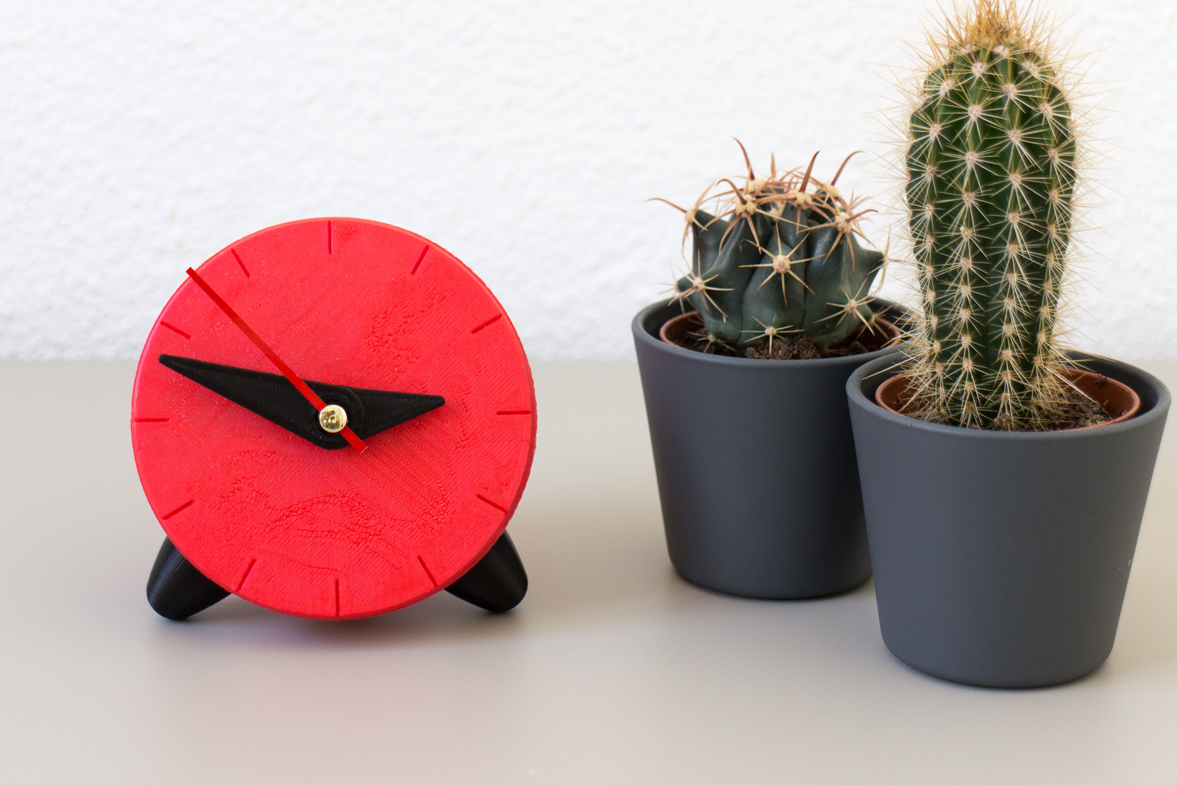 Red 3D printed clock