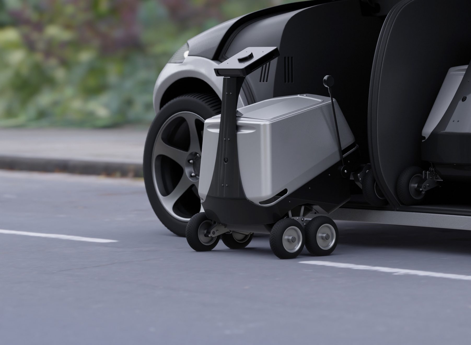 Delivery robot in urban environment