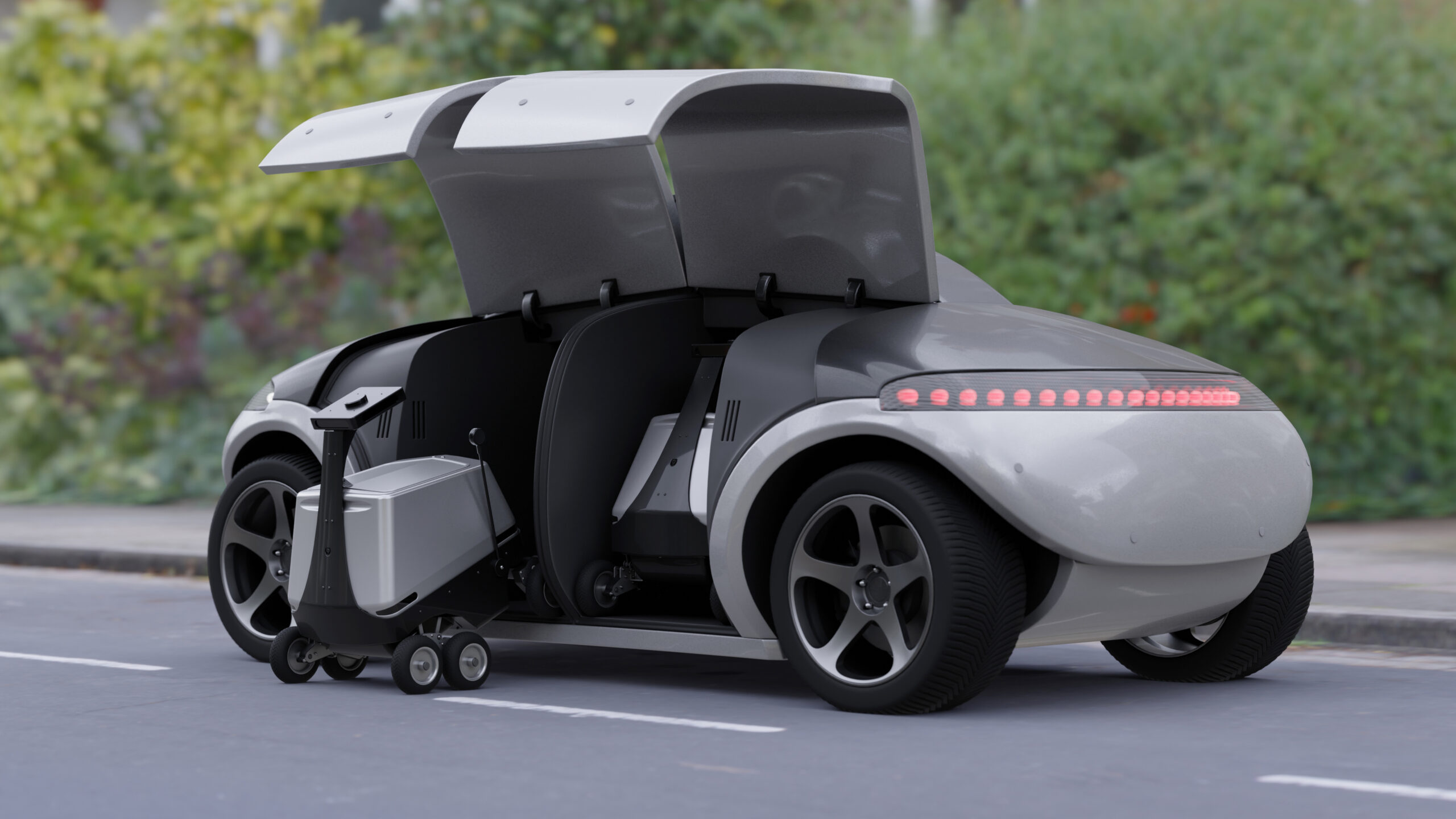 Last-mile delivery robot existing autonomous vehicle