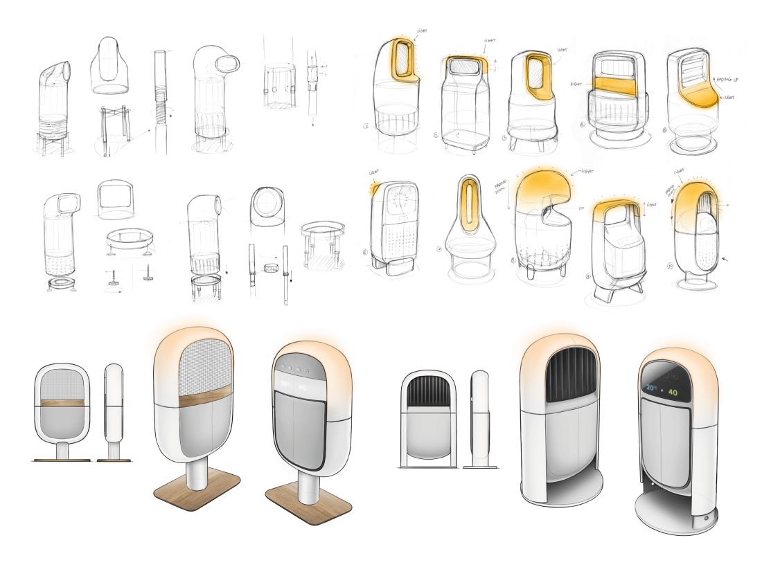 Early sketches of baby air purifier
